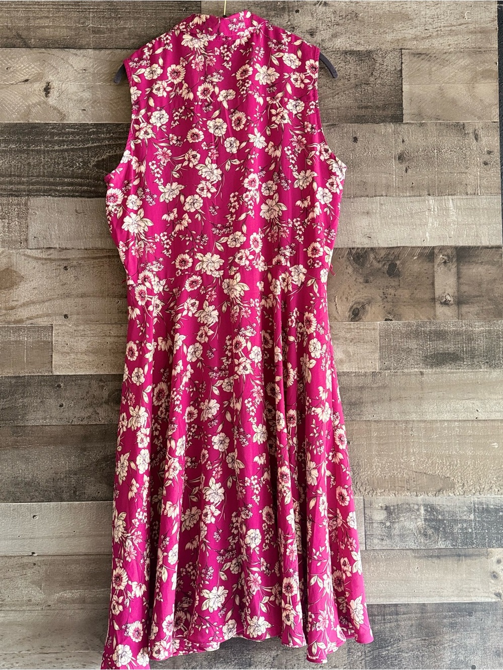 Nanette Lepore Sleeveless Floral Midi Dress in Magenta and Cream - Picture 8 of 10